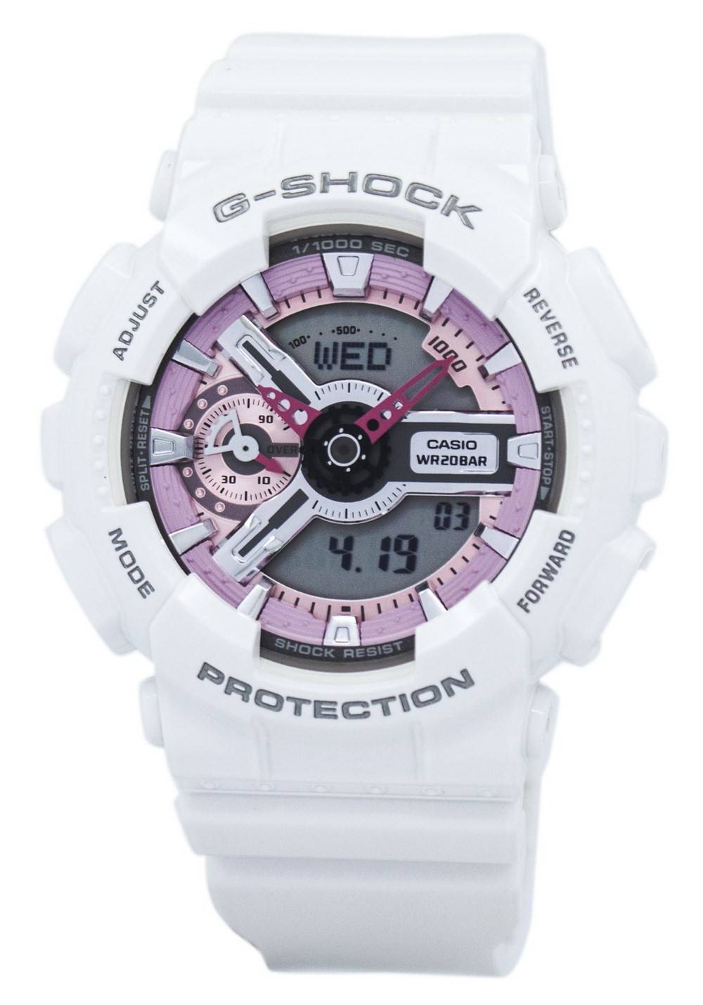 Casio G-Shock Resin Pink/Grey Dial Women's Strap Watch GMAS110MP-7A MSRP  $130