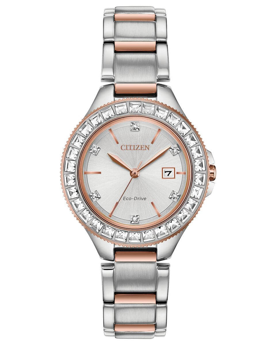 NEW Citizen Silhouette Crystal FE1196-57A Ladies 31mm Watch MSRP $350