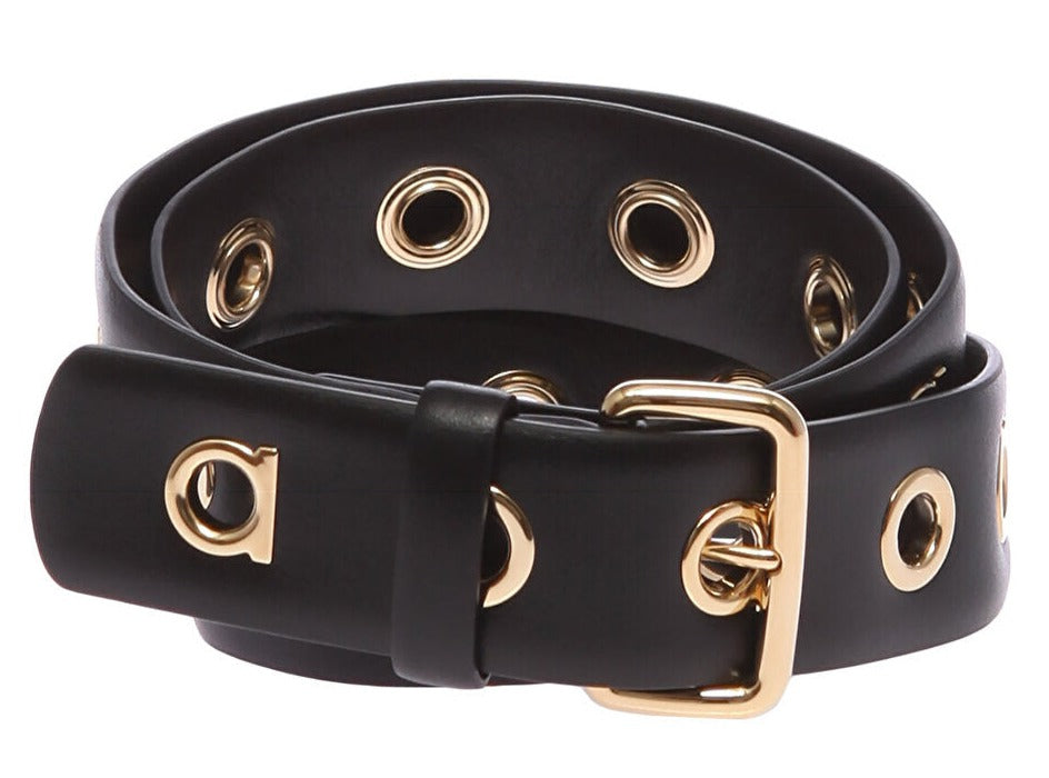 Leather Belt Unisex Black, SIZE:85