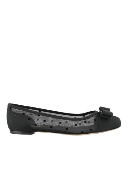 NEW SALVATORE FERRAGAMO Varina Dots Women's 707708 Black Flats Size 6 D  MSRP $725