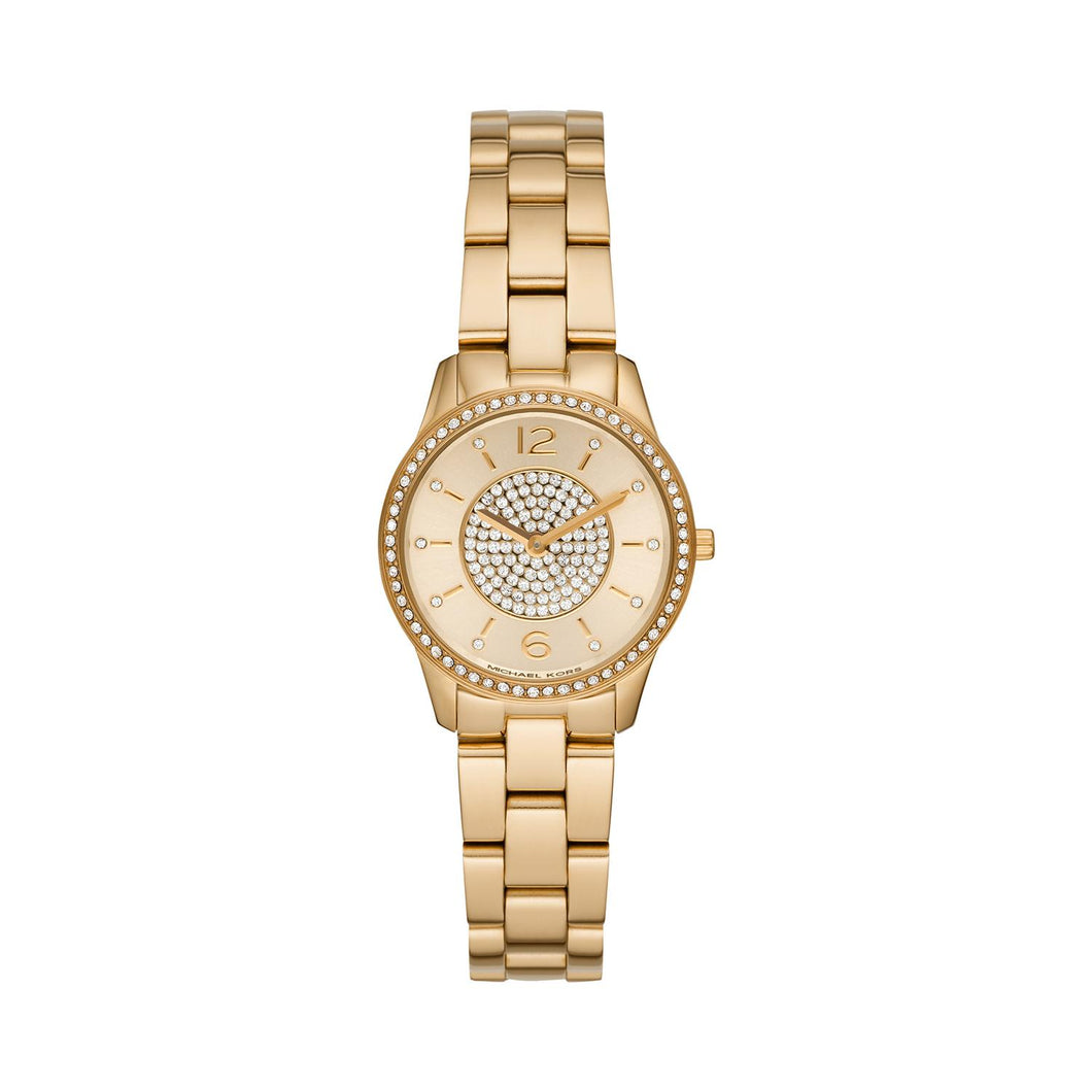 Michael Kors Runway MK6618 Women's Gold-Tone Quartz 28mm Watch MSRP $225