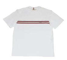 Load image into Gallery viewer, Bally 6233736 Men&#39;s Bone 100% Cotton Striped Logo T-Shirt MSRP $300
