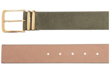 Load image into Gallery viewer, Bally 6305261 Curved Squad Suede Leather Belt EU 110/US 44 MSRP $420
