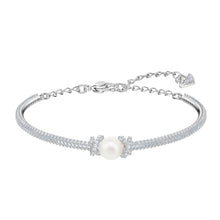 Load image into Gallery viewer, Swarovski Originally 5461083 Rhodium Plated, Pearl &amp; Crystal Bangle Bracelet
