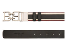 Load image into Gallery viewer, Bally 6239300 Men&#39;s B Chain Black Leather Adjustable Reversible Belt Size 110 MSRP $420
