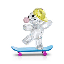 Load image into Gallery viewer, Swarovski Kris Bear 5619208 Crystal &amp; Lacquered Metal Skaterbear Figurine $119
