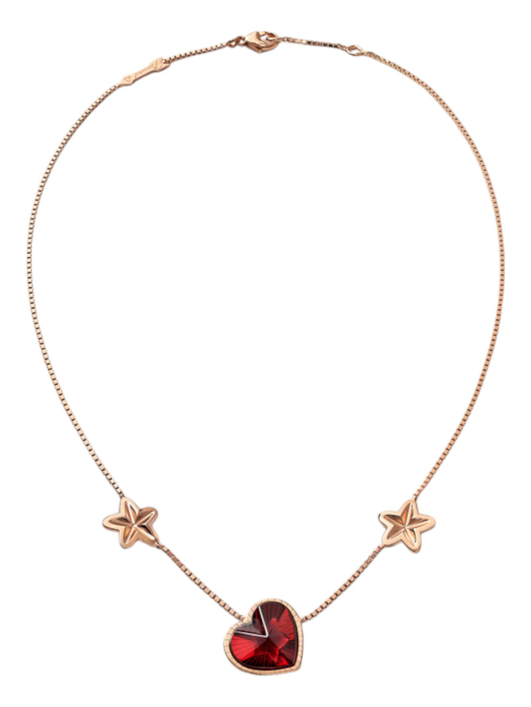 Baccarat 2813111 Etoile Mon Coeur Vermeil Gold Red Crystal Necklace MSRP$900