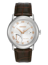 Load image into Gallery viewer, Citizen AW7020-00A PRT Brown Leather Silver Dial 41mm Men&#39;s Watch MSRP$275
