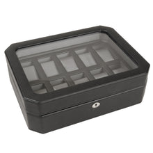 Load image into Gallery viewer, Wolf 4584029 Windsor 10 Piece Watch Box in Black &amp; Grey MSRP $315
