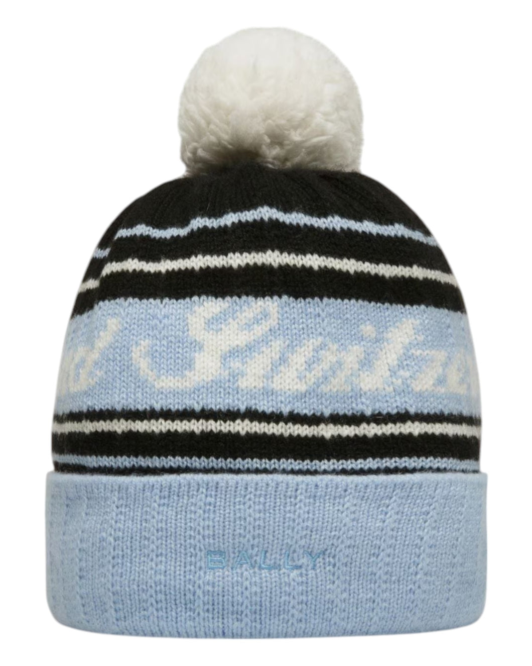 Bally 6302900 Poolside/Black Cashmere Switzerland Beanie MSRP$300