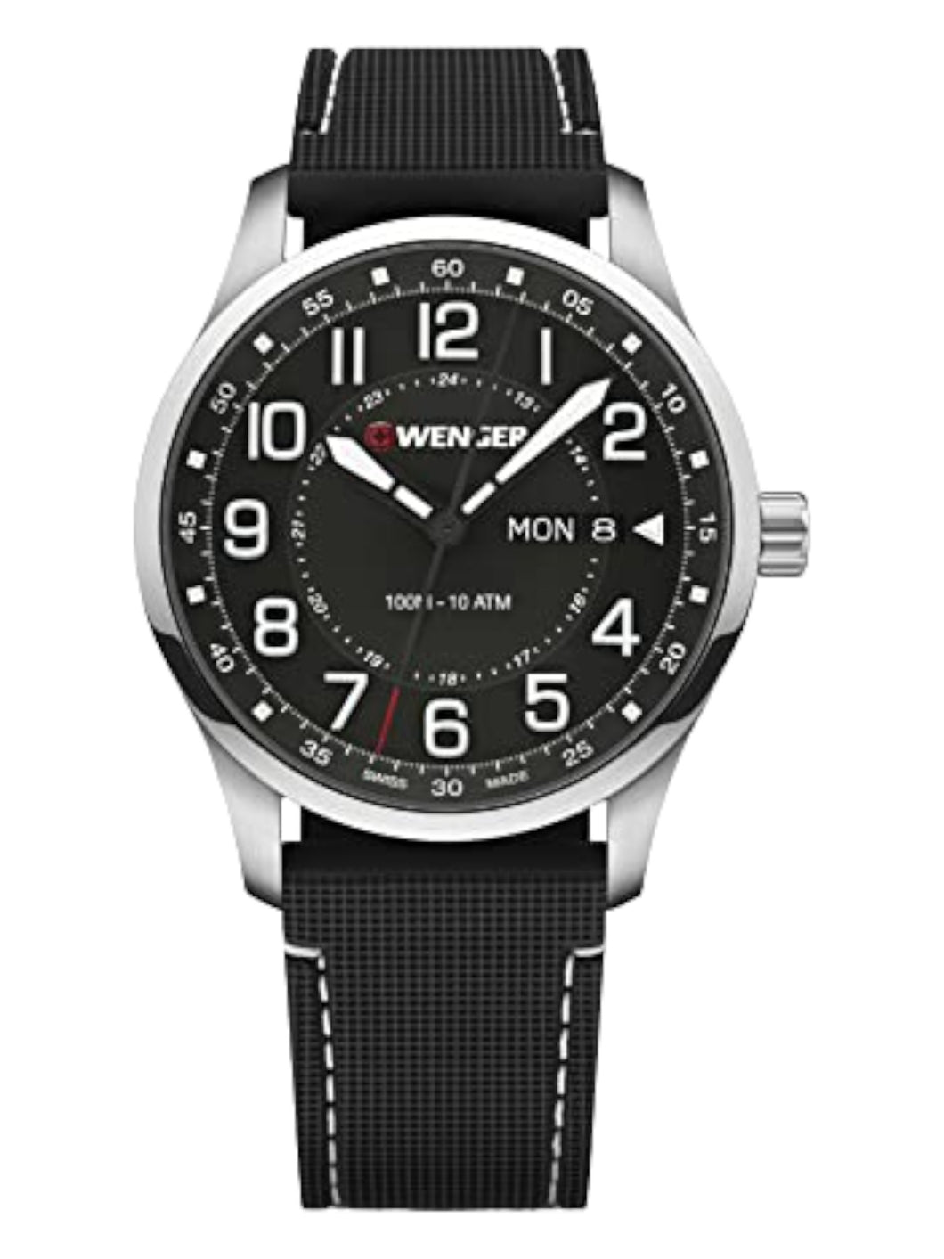 Wenger Swiss Army Men's 01.1541.127 Attitude Black Dial Watch 42mm MSRP $220