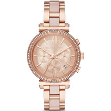 Load image into Gallery viewer, Michael Kors Sofie MK6560 Women&#39;s Rose Gold-Tone Chronograph 39mm Watch MSRP $325
