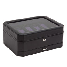 Load image into Gallery viewer, Wolf 458603 Windsor 10 Piece Watch Box with Drawer in Black &amp; Purple MSRP $369
