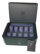 Load image into Gallery viewer, Wolf 458403 Windsor 10 Piece Watch Box in Black &amp; Purple MSRP $315
