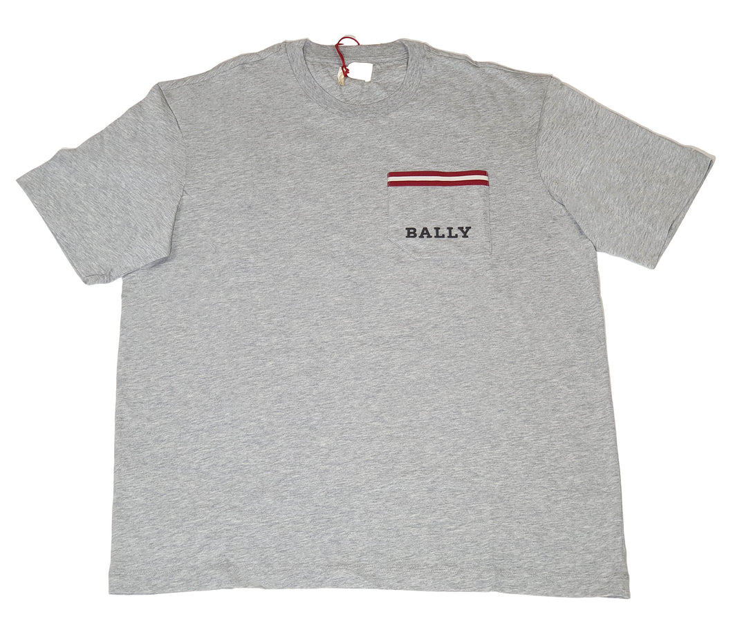 Bally 6233730 Men's Grey 100% Cotton Pocket T-Shirt MSRP $300