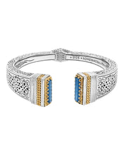 Load image into Gallery viewer, Konstantino Sterling Silver &amp; 18K Gold MOP Double Blue Spinel Bracelet BKJ697-628 MSRP $2500
