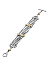 Load image into Gallery viewer, Konstatino Dome Sterling Silver &amp;18k Gold 5-chain Bracelet BKJ703-130 MSRP $1330
