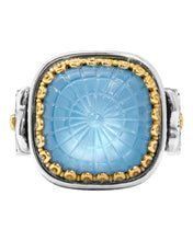 Load image into Gallery viewer, Konstantino Dome Silver 18k Gold MOP Blue Spinel Ring DKJ971-628 S7 MSRP $950
