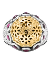 Load image into Gallery viewer, Konstantino Dome Sterling Silver 18k Gold &amp; Corundum Ring DKJ977-538 S7 MSRP $1230
