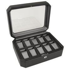 Load image into Gallery viewer, Wolf 4584029 Windsor 10 Piece Watch Box in Black &amp; Grey MSRP $315
