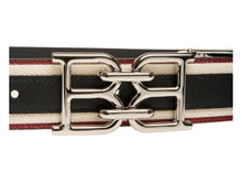 Load image into Gallery viewer, Bally 6239300 Men&#39;s B Chain Black Leather Adjustable Reversible Belt Size 110 MSRP $420
