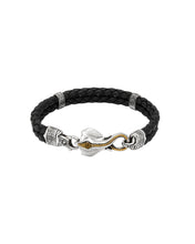 Load image into Gallery viewer, Konstantino Perseus Men&#39;s Sterling Silver Bronze Leather Bracelet BKJ667-300-BLK
