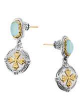 Load image into Gallery viewer, Konstantino Dome Sterling Silver 18K Gold &amp; MOP Earrings SKKJ701-628 MSRP $1390
