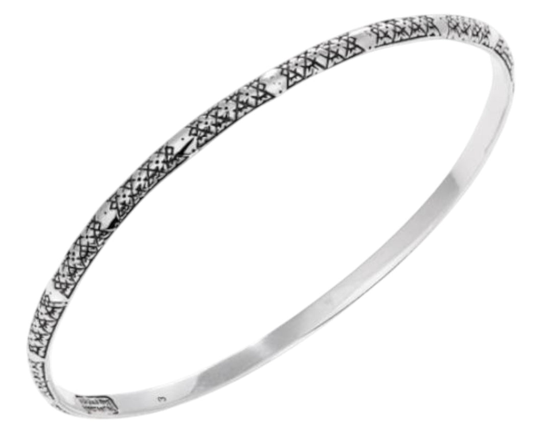 Konstantino Classic Sterling Silver Etched Bangle Bracelet BKJ186-131 MSRP $200