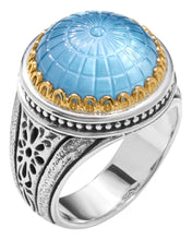 Load image into Gallery viewer, Konstantino Dome Sterling Silver 18k Gold MOP &amp; Blue Spinel Ring DKJ972-628 S6 MSRP $850
