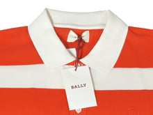 Load image into Gallery viewer, Bally 6303584 Men&#39;s  Bone/Orange Striped Organic Cotton Polo Shirt MSRP $320
