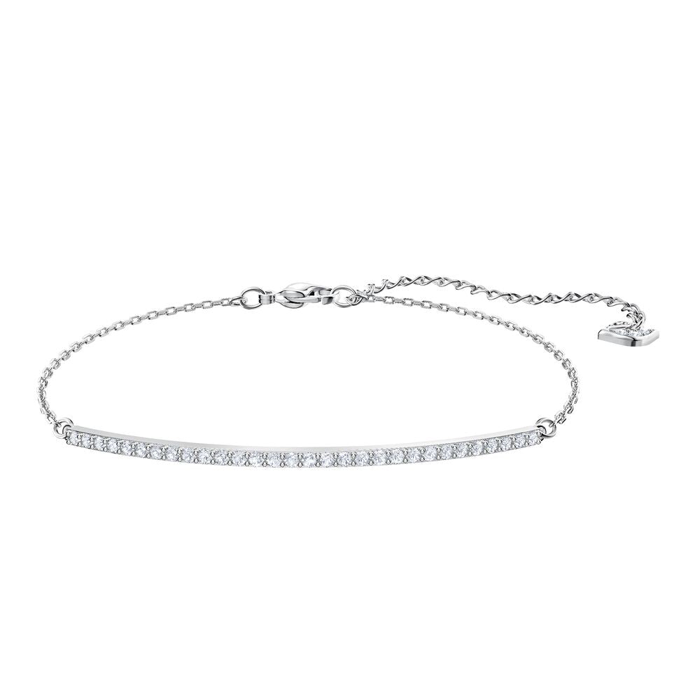 Swarovski Only 5460440 Rhodium Plated & Crystal Bar Bracelet MSRP $79