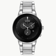 Load image into Gallery viewer, NEW Citizen Eco-Drive Axiom Men&#39;s Black Dial Bracelet Watch AT2240-51E MSRP $395
