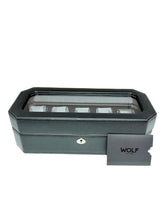 Load image into Gallery viewer, Wolf 4583029 Windsor 5 Piece Watch Box in Black &amp; Grey MSRP $215
