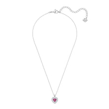 Load image into Gallery viewer, Swarovski One 5446301 Rhodium Plated &amp; Crystal Red Heart Pendant Necklace $199
