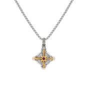 Load image into Gallery viewer, Konstantino Hestia Sterling Silver 18k Gold MOP Pearl Ruby Pendant MEMK5212-459-18-20
