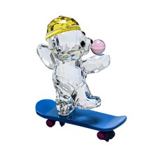 Load image into Gallery viewer, Swarovski Kris Bear 5619208 Crystal &amp; Lacquered Metal Skaterbear Figurine $119
