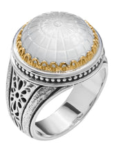 Load image into Gallery viewer, Konstantino Dome Sterling Silver 18k Gold MOP Ring DKJ972-313 S8 MSRP $850
