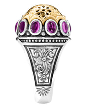 Load image into Gallery viewer, Konstantino Dome Sterling Silver 18k Gold &amp; Corundum Ring DKJ977-538 S7 MSRP $1230
