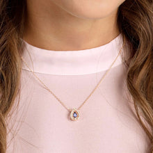 Load image into Gallery viewer, Swarovski Sparkling Dance 5465281 Rose Gold Plated Crystal Pear Pendant Necklace
