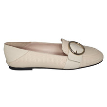 Load image into Gallery viewer, Bally Clariska 6301227 Women&#39;s Bone Embossed Leather Flats MSRP $550
