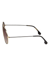 Load image into Gallery viewer, Carrera BOUND Pilot Unisex Black Gold/Brown 60-12-145 Sunglasses MSRP $158
