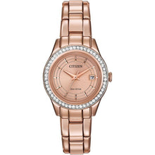 Load image into Gallery viewer, Citizen Silhouette Crystal FE1123-51Q Ladies Rose Gold-Tone Watch MSRP $325
