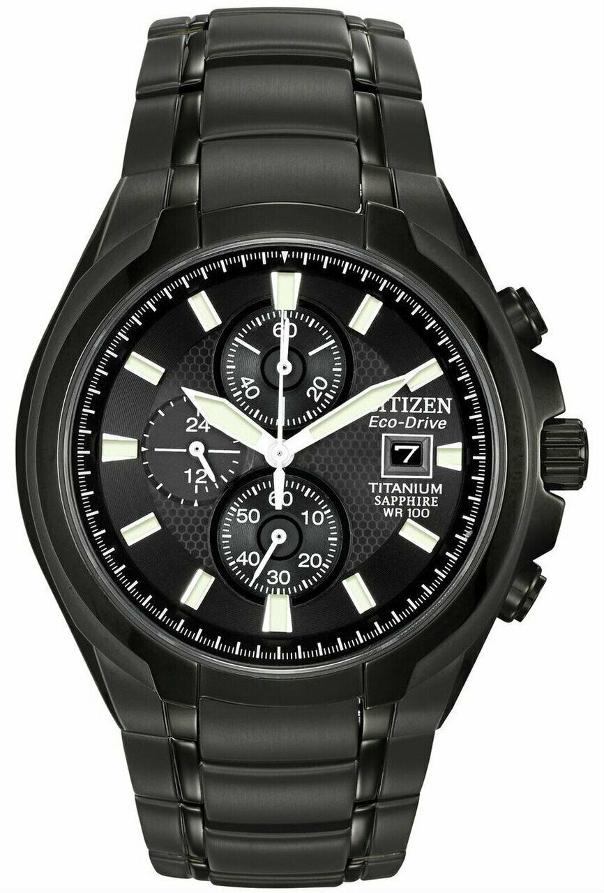 Citizen CA0265-59E Men's Chronograph Black Dial Titanium Watch MSRP$525