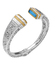 Load image into Gallery viewer, Konstantino Sterling Silver &amp; 18K Gold MOP Double Blue Spinel Bracelet BKJ697-628 MSRP $2500
