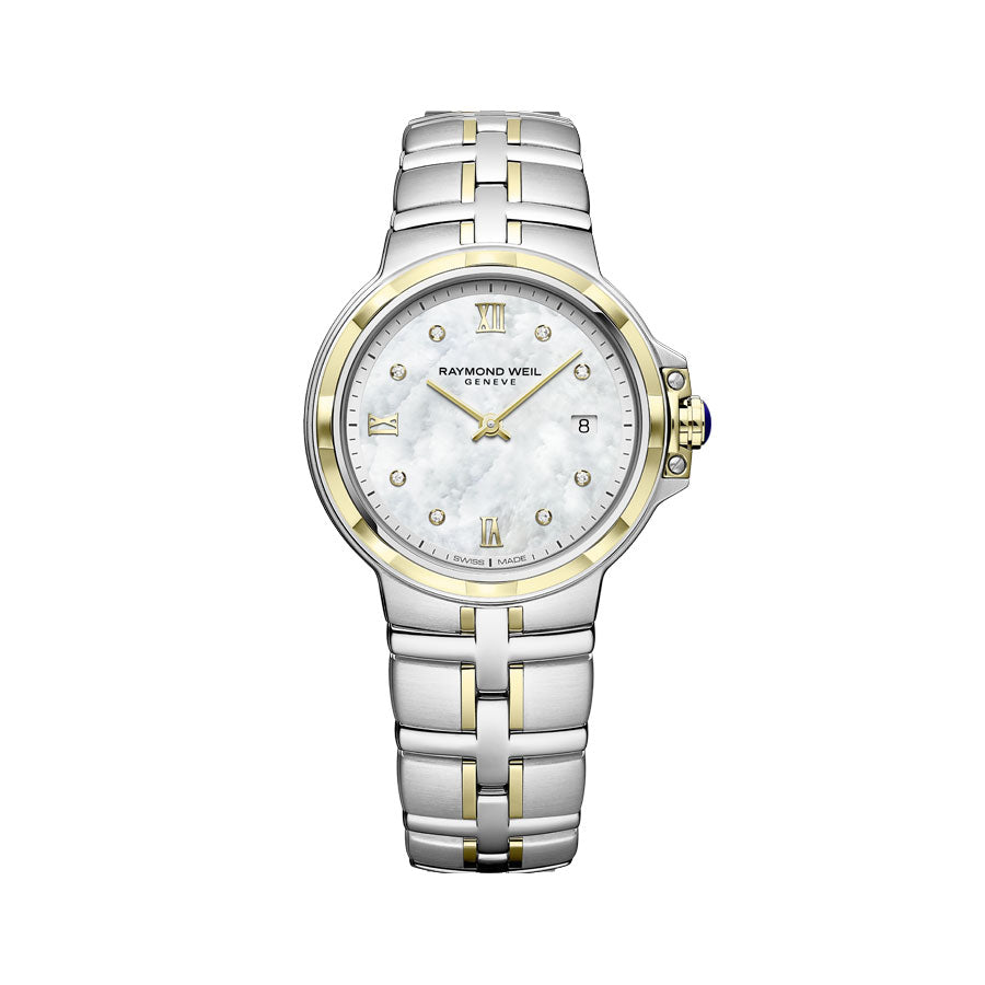 Raymond Weil Women's 5180-STP-00995 Parsifal MOP Dial Watch 30mm MSRP $1595