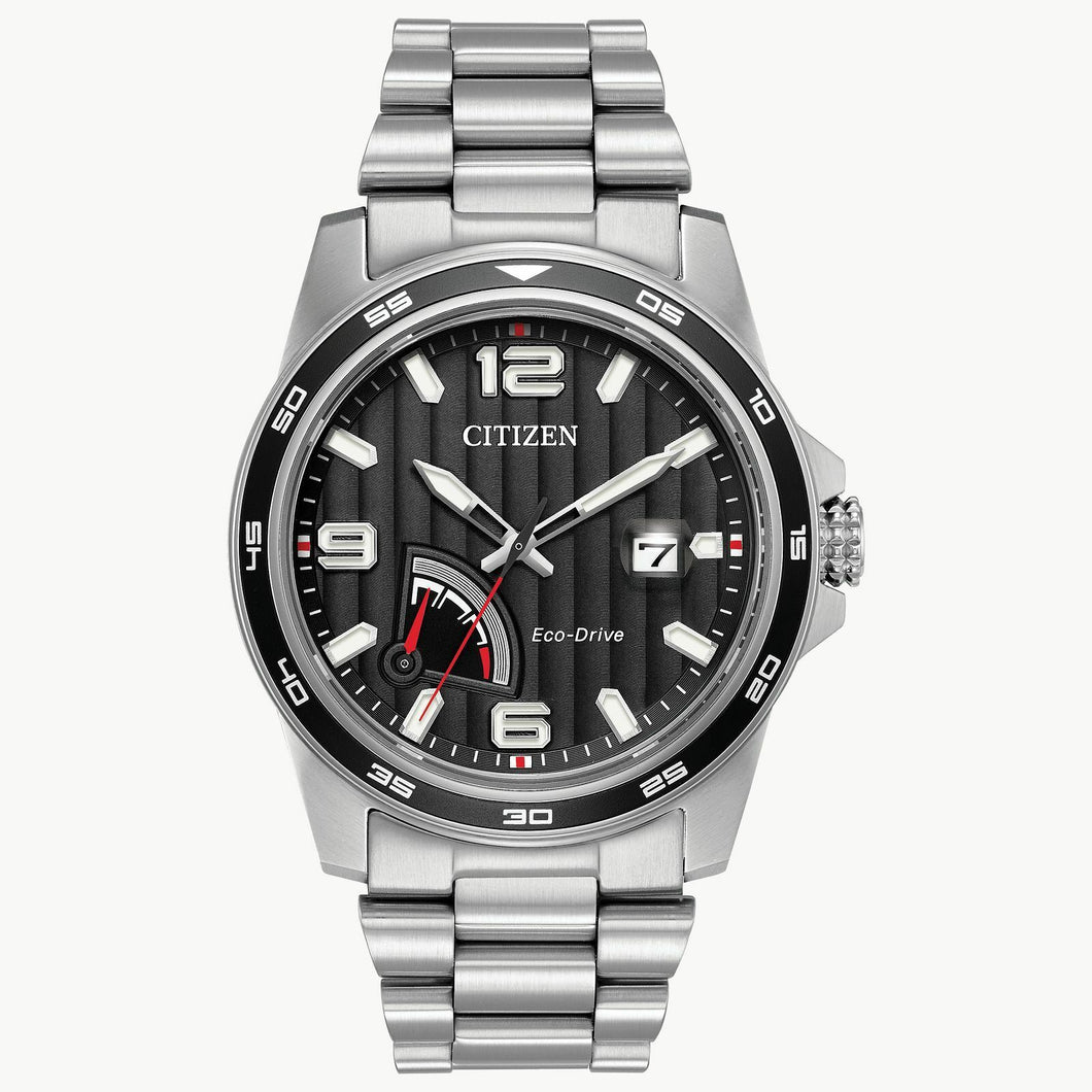 NEW Citizen Eco-Drive PRT Men's Black Dial Bracelet Watch AW7030-57E MSRP $350