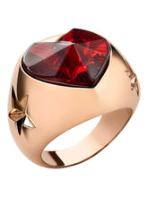 Load image into Gallery viewer, Baccarat 2813102 Red Crystal Etoile de Mon Coeur Heart And Star Statement Ring Size 6.75 MSRP $480
