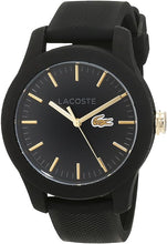 Load image into Gallery viewer, LACOSTE Women&#39;s 2000959 12.12 Black Rubber Watch MSRP $99
