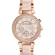 Load image into Gallery viewer, Michael Kors Parker MK5896 Women&#39;s Rose Gold Chronograph 39mm Watch MSRP $295
