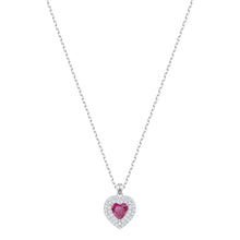 Load image into Gallery viewer, Swarovski One 5446301 Rhodium Plated &amp; Crystal Red Heart Pendant Necklace $199
